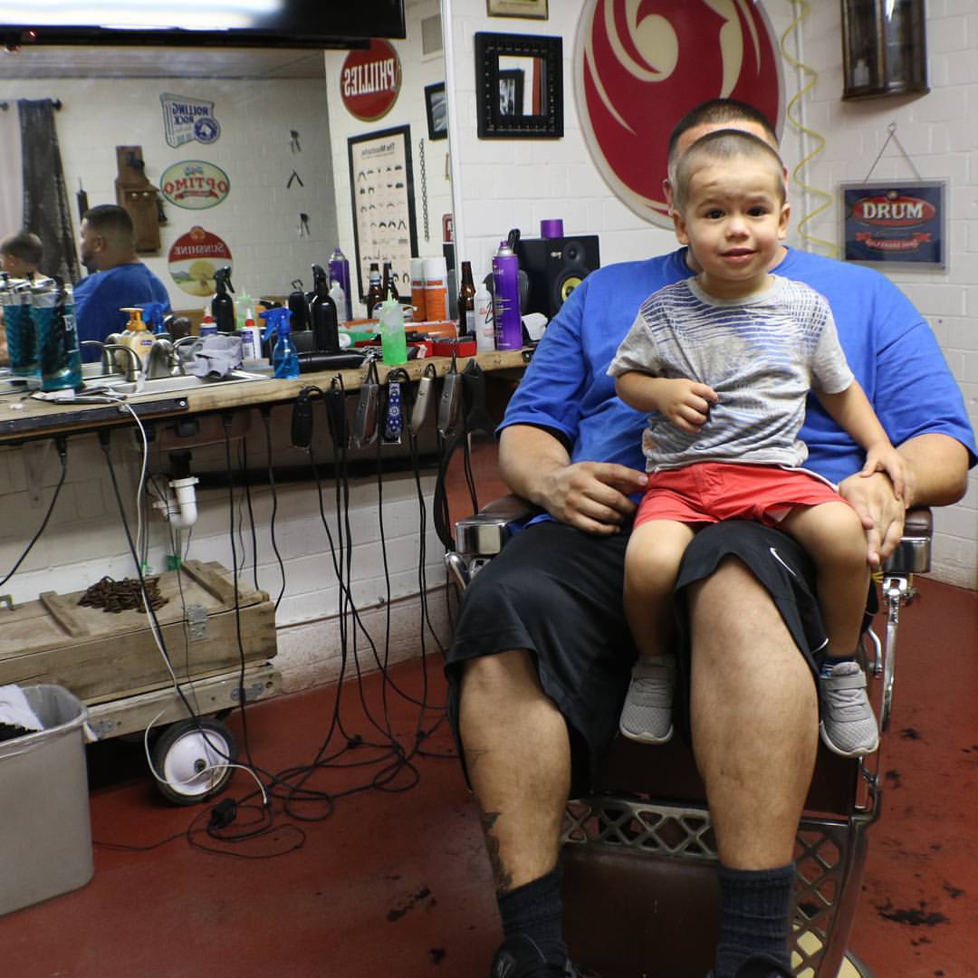 At the chair